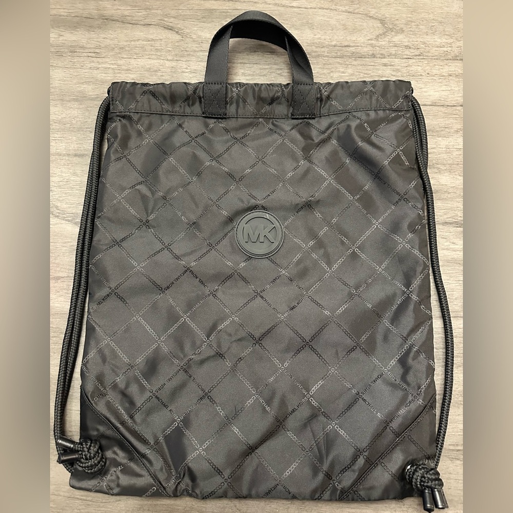 Michael Kors logo print drawstring backpack in black